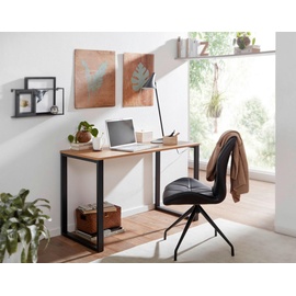 Wohnling Schreibtisch Eiche Schwarz 120x60x76 cm
