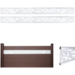 Mendler 2er-Set Dekopaneel für WPC-Sichtschutz Sarthe, Verkleidung, 16x177cm weiß