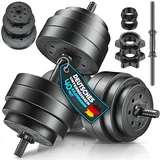 RE:SPORT 2er Hanteln Set verstellbar 15/20/30/40 kg | Hantelset mit 2 Kurzhanteln | Hantel mit Gewichten & 4 Sternverschlüsse | Fitness Kurzhantel für Muskelaufbau, Workout & Zuhause (40 kg)