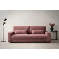 Schlafsofa LEGER HOME BY LENA GERCKE "Imoga, Polster mit Schlaffunktion, 3-Sitzer Sofa, Couch Bettkasten" Sofas Gr. B/H/T: 250cm x 90cm x 108cm, Cord, rosa (puder) in modernen Farben und Stoffen, Bettfunktion, Liegefläche: 200x150 cm