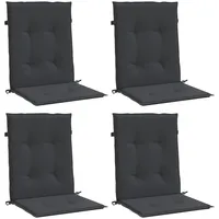 VidaXL Gartenstuhlauflagen für Niedriglehner 4 Stk. Schwarz 100x50x3cm