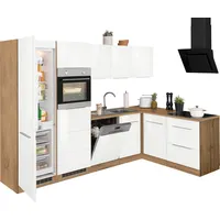 KOCHSTATION Winkelküche »KS-Brindisi Stellbreite 290/170 cm«, wahlweise mit E-Geräten und Induktion, mit MDF-Fronten weiß