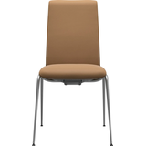 Polsterstuhl STRESSLESS "Laurel", braun (taupe paloma, chrom matt), B:57cm H:92cm T:59cm, Leder PALOMA: PALOMA ist ein durchgefärbtes Semianilin-Möbelleder mit natürlicher Narbung., Stühle, Polsterstuhl, Low Back, Größe M, mit Beinen aus Stahl in Chrom matt