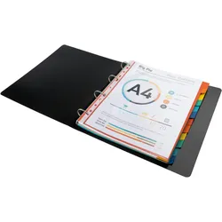 Exacompta 2112E 25x Register aus Recyclingkarton 220g, 12 Positionen, für Format DIN A4+ - Farben sortiert