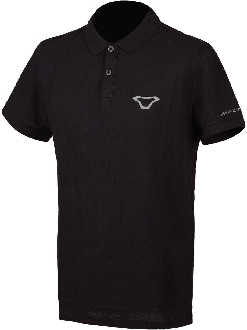 Macna Poloshirt, zwart-zilver, M Voorman