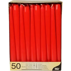 Papstar Leuchterkerzen 25 cm rot 100 St.