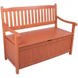 Jardinion - Gartenbank Houston Truhenbank Bank mit Stauraum Holzbank Garten 107 x 59 x 90cm (LxBxH) Braun, Sitzbank, Balkonbank, Klappbank,
