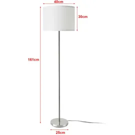 lux.pro Stehleuchte Tamworth Silber Textil [ lux.pro