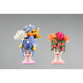 Mirrors and More Vase Fiora (18 x 18,5 x 29,5 cm, Keramik, Blau)