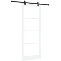 vidaXL Haustür Schiebetür ORKDAL Weiß und Schwarz 93 x 232 cm (1-St) schwarz
