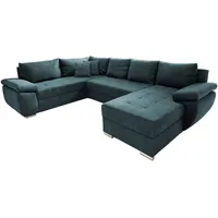 Livetastic Wohnlandschaft, Blau, Uni, 5-Sitzer, Füllung: Schaumstoff, Ottomane rechts, U-Form, 305x219 cm, Made in EU, Liegefunktion, Wohnzimmer, Sofas & Couches, Wohnlandschaften, Wohnlandschaften in U-Form