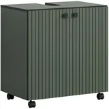 trendteam Waschbeckenunterschrank Grün, Holzwerkstoff, 60x64x42 cm, Badezimmer, Badezimmerschränke, Waschbeckenunterschränke
