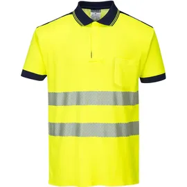 PORTWEST Warnschutz Polo-Shirt "T180" Pw3 : 3XL - gelb/marine