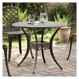 Abeba vidaXL Gartentisch Bronzen Ø90x75 cm Aluminiumguss