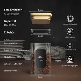 luxuskollektion Gewürzgläser Set 200 ml 12 St.