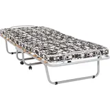 Carryhome Klappbett, Schwarz, Weiß, Alu, Textil, H2, Höhe ca. 8 cm, 80x190 cm, Schlafzimmer, Betten, Klappbetten