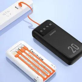 Xiaomi Dudao K6pro+ Powerbank mit integrierten Kabeln Schwarz