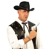 NET TOYS Cowboy Krawatte Western Fliege schwarz Wilder Westen Schleife Wild West Binder Sheriff Tie Fasching Kostüm Accessoires