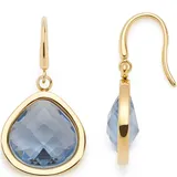 LEONARDO Paar Ohrhaken Ohrhänger Juvinga, gold (gelbgoldfarben, blau, blau), Ohrringe, Damen, 15mm, Edelstahl, mit Glasstein