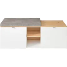 Innostyle Bari Schuhbank 128 x 50 x 38 cm weiß / weiß matt