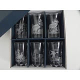 GTK - Geweihe & Trophäen KRUMHOLZ 6 teiliges Schnaps Gläser Set - hoch - 2 cl im Geschenke Karton Jagd Dekor