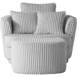 LEONIQUE Drehsessel »MAISIE, Love Seat XXL Lese-Sessel, Big-Sessel mit Hocker,«, 120x86 cm