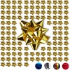 Geschenkschleifen 100er Set, Selbstklebend, Kleine Dekoschleifen für Weihnachten & Geburtstag, Ø 5 cm, Gold
