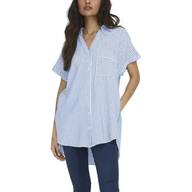 ONLY Damen Onlfenna S/S Loose Shirt Wvn Noos, Cloud Dancer/Stripes:blue Mirange Stripe, S
