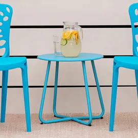 Homestyle4u Beistelltisch Rund in Blau 45 cm