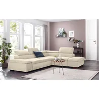 Home Affaire Ecksofa Alberto L-Form, mit Kopfteilverstellung, wahlweise mit Bettfunktion beige