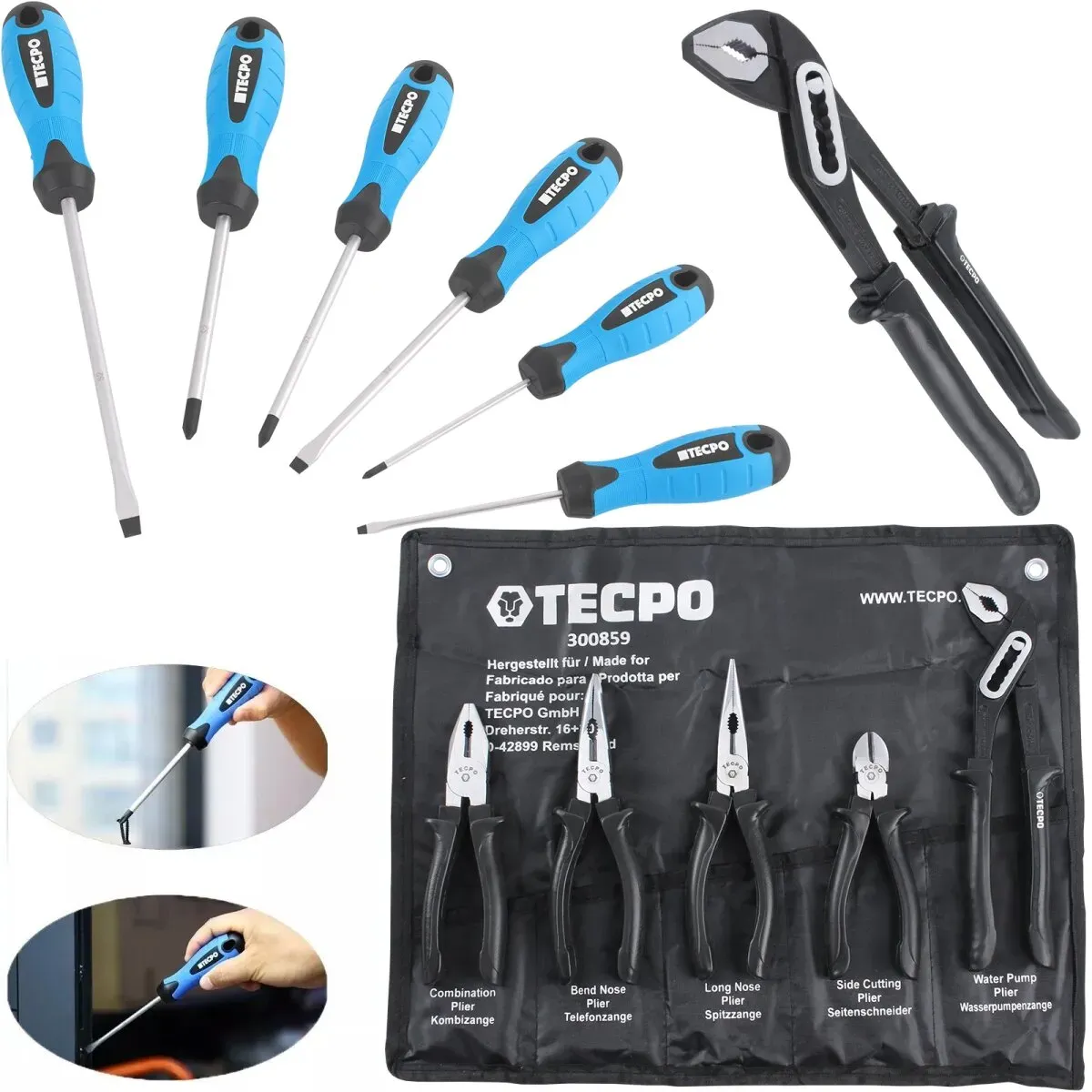 TECPO Schraubendreher-Satz | 6-teilig + Zangensatz | 5-teilig