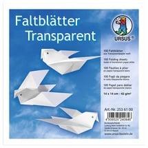 Ursus 2536100 Faltblätter Transparentpapier, weiß, 42 g, ca. 14 x 14 cm, 100 Blatt