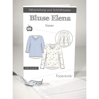 Fadenkäfer Papierschnittmuster Bluse Elena Damen
