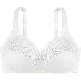 DORINA Bügelloser BH "Georgina", Damen, Gr. 75, Cup B, weiß, Jersey, Obermaterial: 75% Baumwolle, 19% Polyamid, 6% Elasthan, unifarben, BHs, mit Spitze, stützendes Unterbrustband, Full-Cup