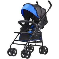 VEVOR Kinderwagen Kinderbuggy Reisebuggy verstellbare Rückenlehne Schwarz/Blau