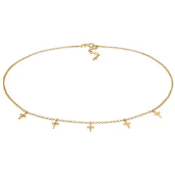 Elli Choker Kreuz Glaube Religion 925 Silber goldfarben Damen 