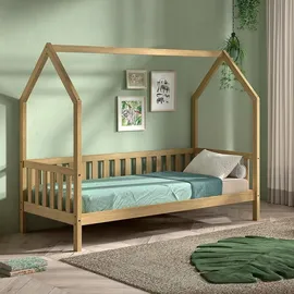 Vipack Hausbett CABANE 90 x 200 cm Eiche massiv Eiche natur