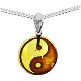 OSTSEE-SCHMUCK Kette mit Anhänger Ostsee-Schmuck Kette mit Anhänger Yin-Yang (2-tlg) silberfarben 42 cm
