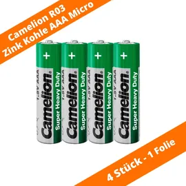 Camelion Batterien Super Heavy Duty, AAA, Micro, R03, 1,5 V, 4 Stück