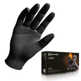 Mercator Medical GoGRIP+ Nitrilhandschuhe, puderfrei, latexfrei, Diamantstruktur, Größe: M – 50 Stück, Kolor: GoGrip, Schwarz
