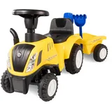 Lemodo Rutschauto Traktor New Holland mit Anhänger, blau