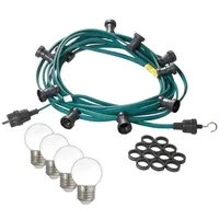 satisfire Illu- Partylichterkette grün 10m Gartenlichterkette 30 kaltweiße LED Biergarten