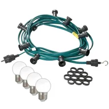 satisfire Illu- Partylichterkette grün 10m Gartenlichterkette 30 kaltweiße LED Biergarten