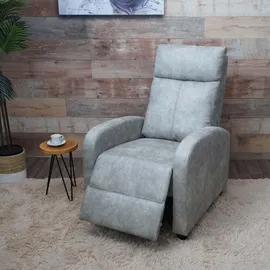 MCW Relaxsessel MCW-F76 Stoff/Textil 75 x 100 x 80 cm Grau mit Liegefunktion