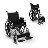 Mobiclinic Mobiclinic, Giralda, Faltrollstuhl, Rollstuhl für ältere und behinderte, Klapparmlehnen abnehmbare fußstützen, Selbstfahrend, Leichtgewicht, Schwarz, Sitzbreite 43 cm