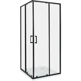 Beliani Tela Duschkabine mit Schiebetür 80 x 185 cm Schwarz/Sicherheitsglas