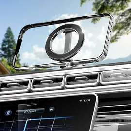 casativo-tech Auto Smartphone-Halterung MagSafe komp., silber, 360° drehbar, einfache Montage, sichere KFZ-Handy-Magnethalterung für iPhone 16,15,14,13,12