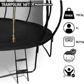HyperMotion Gartentrampolin 487 cm Schwarz