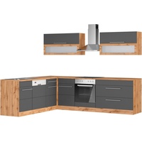 Kochstation Küche »KS-Wien«, Stellbreite 220 x 270 cm, wahlweise mit E-Geräten, grau