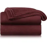 Blumtal Kuscheldecke, dunkelrot, Öko-TEX®, Decke für Sofa, Cocooning, Fleecedecke, dick, flauschig, weich und warm, hohe Qualität